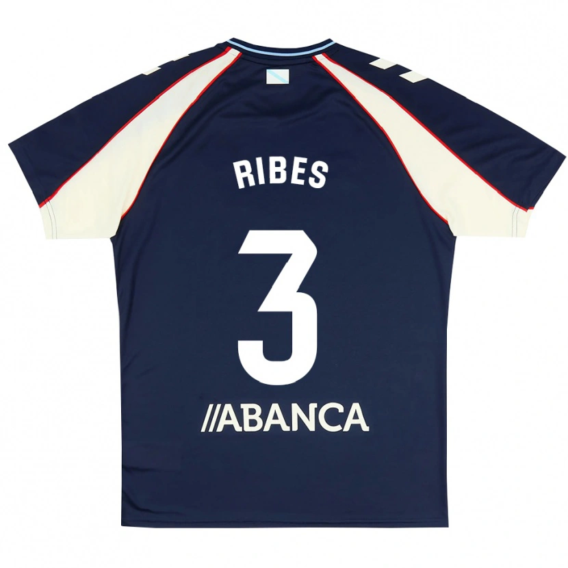 Danxen Kvinnor Kike Ribes #3 Kunglig Blå Röd Vit Bortatröja Matchtröjor 2026/27 Tröjor T-Tröja