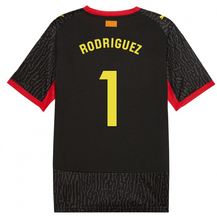 Danxen Kvinnor Maria Rodríguez #1 Svart Gul Röd Bortatröja Matchtröjor 2026/27 Tröjor T-Tröja
