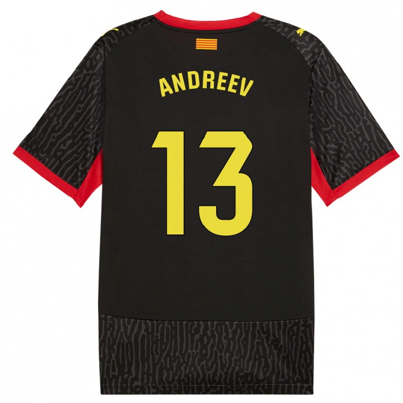 Danxen Kvinnor Aleksandar Andreev #13 Svart Gul Röd Bortatröja Matchtröjor 2026/27 Tröjor T-Tröja
