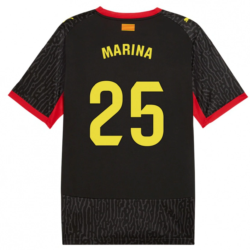 Danxen Kvinnor Sergi Marina #25 Svart Gul Röd Bortatröja Matchtröjor 2026/27 Tröjor T-Tröja
