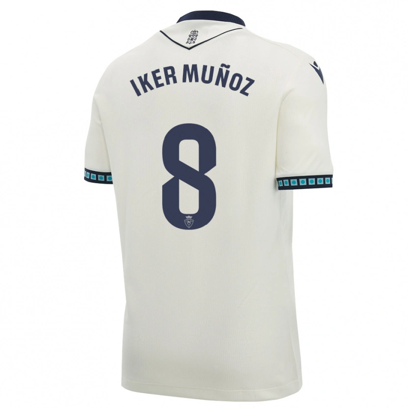 Danxen Kvinnor Iker Muñoz #8 Vit Svart Ljus Himmelsblå Bortatröja Matchtröjor 2026/27 Tröjor T-Tröja