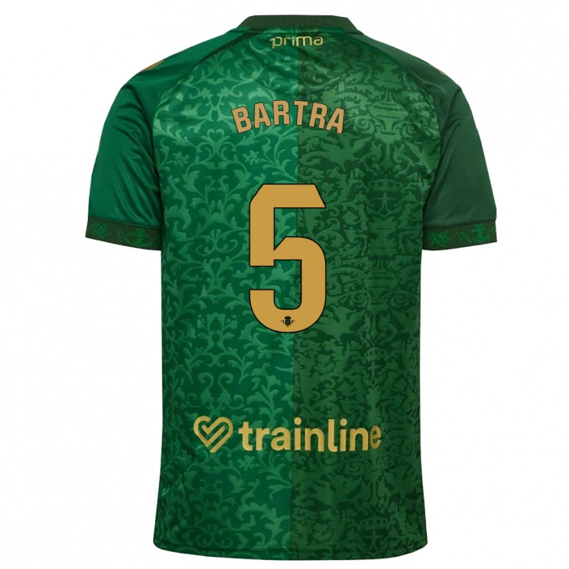Danxen Kvinnor Marc Bartra #5 Skogsgrön Mörk Guldbrun Bortatröja Matchtröjor 2026/27 Tröjor T-Tröja