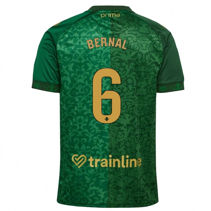 Danxen Kvinnor Facundo Bernal #6 Skogsgrön Mörk Guldbrun Bortatröja Matchtröjor 2026/27 Tröjor T-Tröja