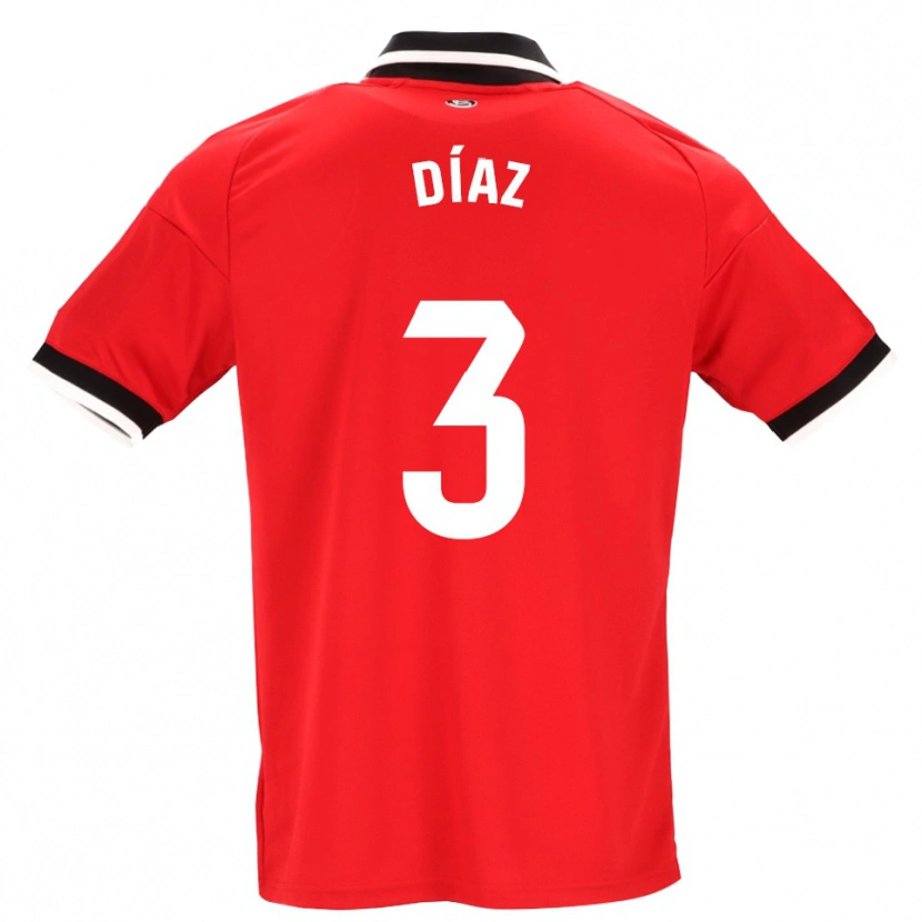 Danxen Kvinnor Julio Díaz #3 Svart Vit Röd Bortatröja Matchtröjor 2026/27 Tröjor T-Tröja