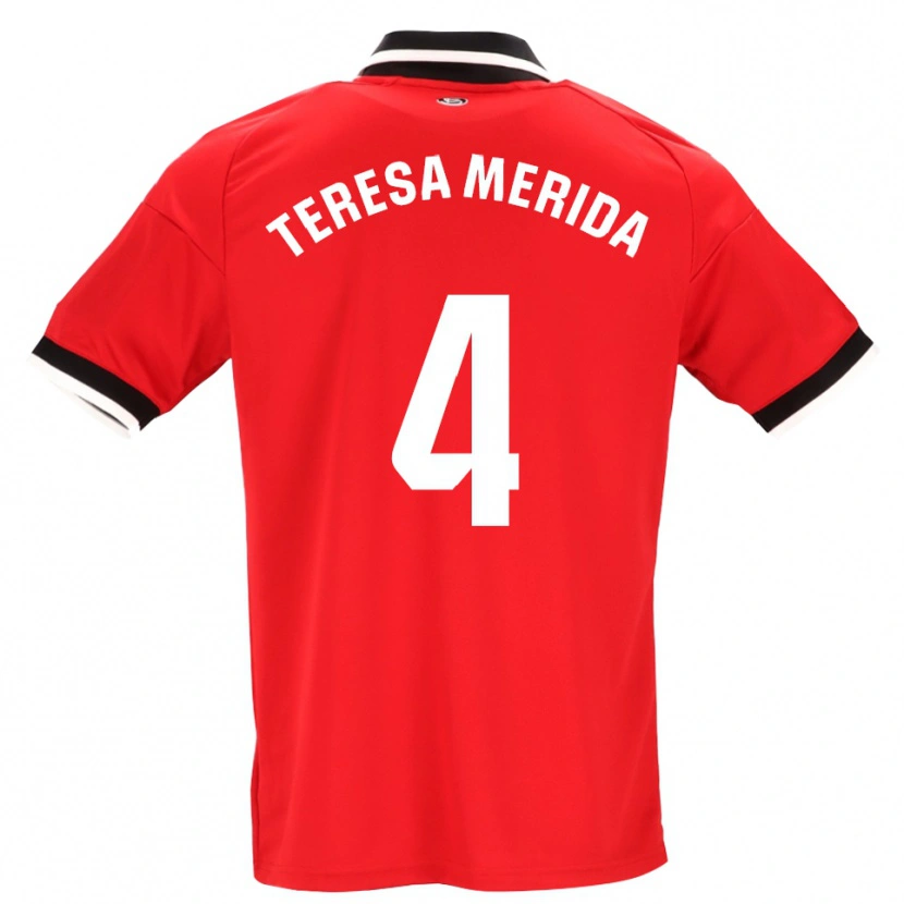Danxen Kvinnor Teresa Merida #4 Svart Vit Röd Bortatröja Matchtröjor 2026/27 Tröjor T-Tröja