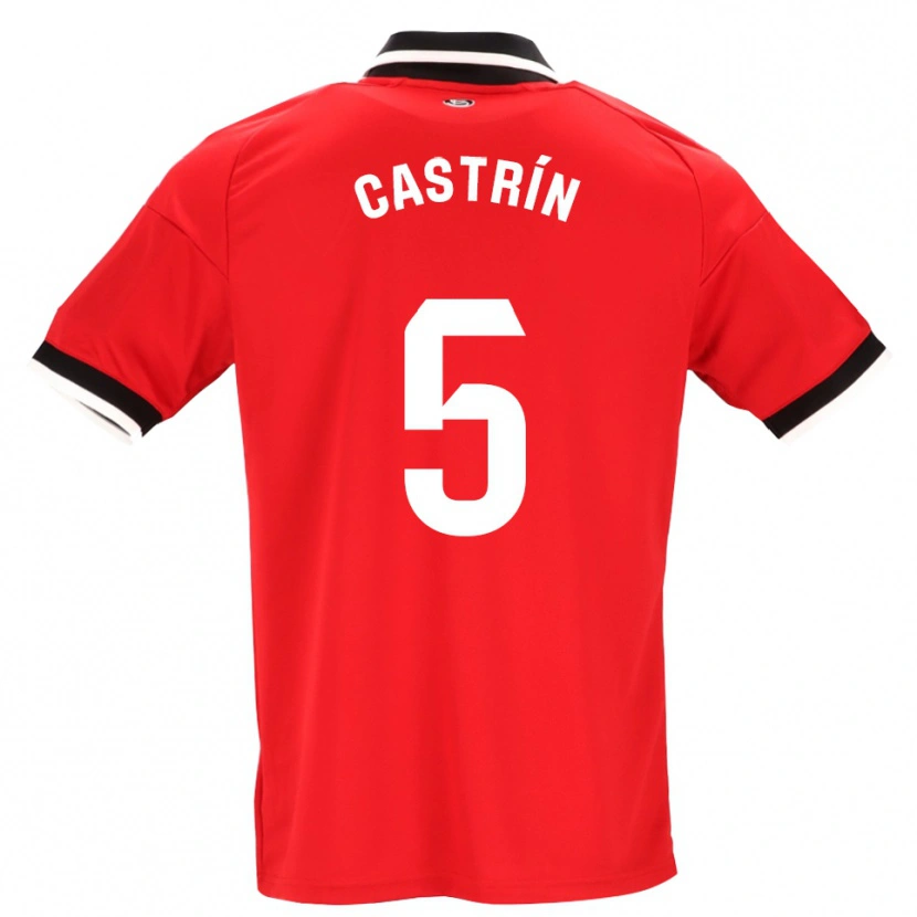 Danxen Kvinnor Andrés Castrín #5 Svart Vit Röd Bortatröja Matchtröjor 2026/27 Tröjor T-Tröja