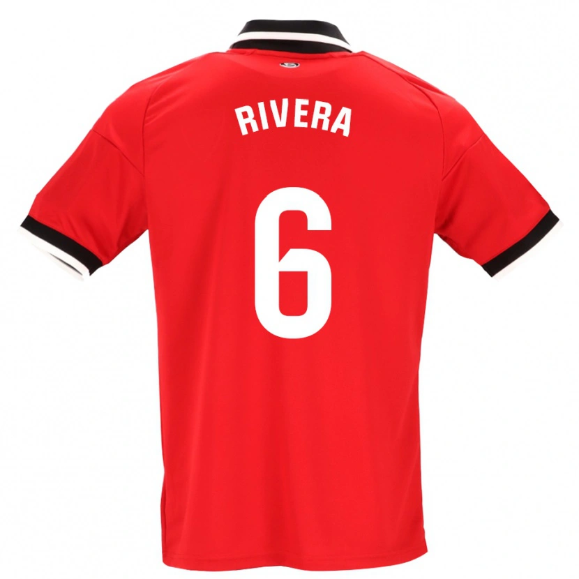 Danxen Kvinnor Pablo Rivera #6 Svart Vit Röd Bortatröja Matchtröjor 2026/27 Tröjor T-Tröja