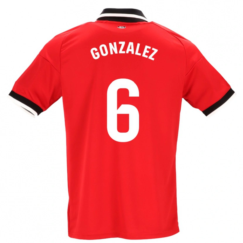 Danxen Kvinnor Pamela González #6 Svart Vit Röd Bortatröja Matchtröjor 2026/27 Tröjor T-Tröja