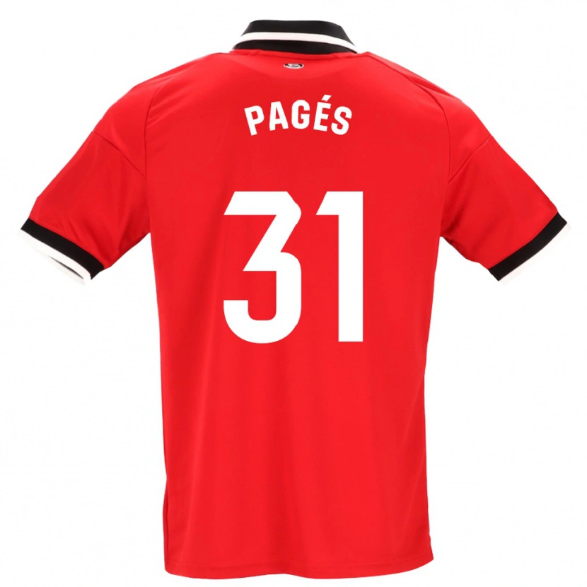 Danxen Kvinnor Lukas Pagés #31 Svart Vit Röd Bortatröja Matchtröjor 2026/27 Tröjor T-Tröja