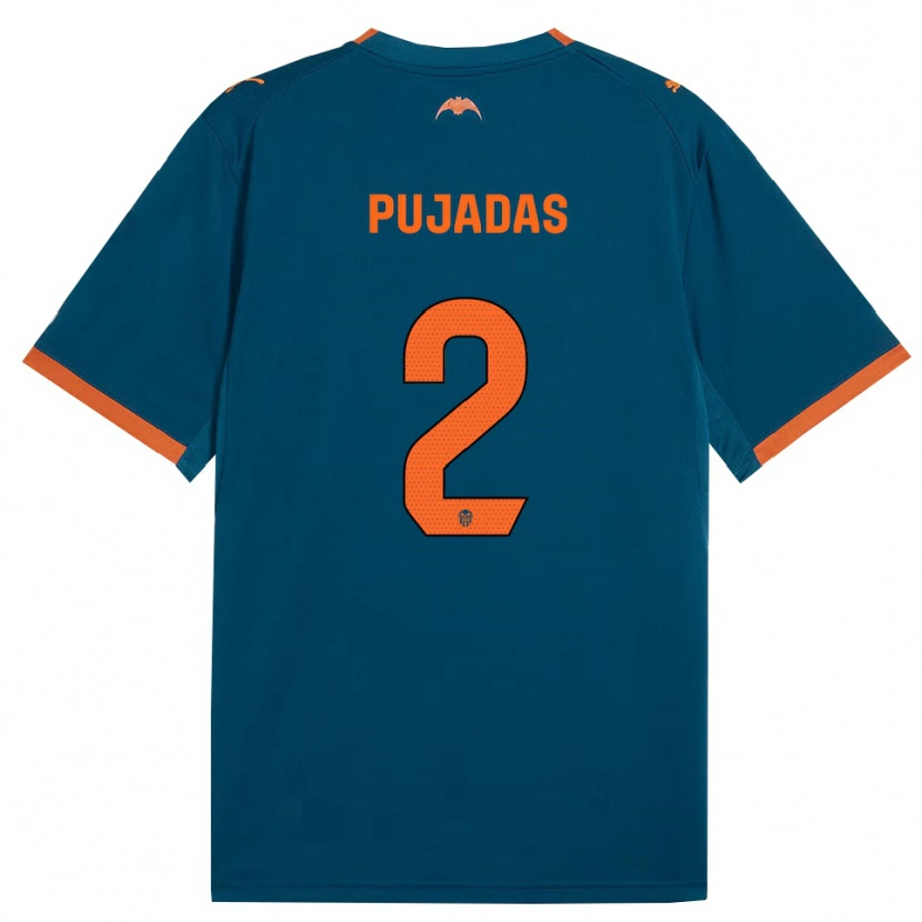Danxen Kvinnor Berta Pujadas #2 Stålblå Orange Bortatröja Matchtröjor 2026/27 Tröjor T-Tröja