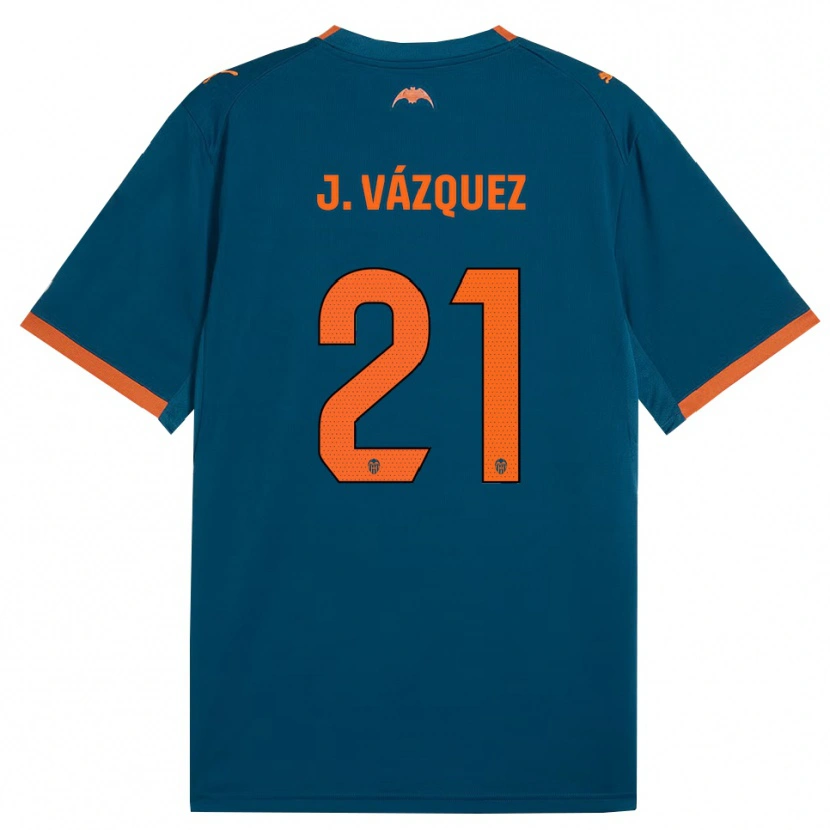 Danxen Kvinnor Jesús Vázquez #21 Stålblå Orange Bortatröja Matchtröjor 2026/27 Tröjor T-Tröja