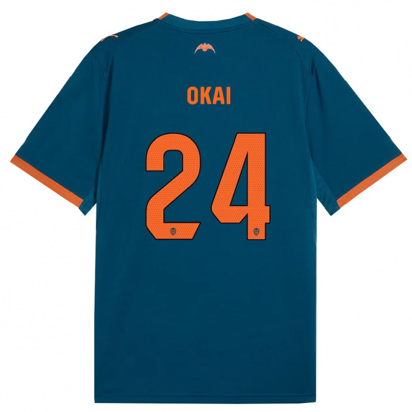 Danxen Kvinnor Leslie Okai #24 Stålblå Orange Bortatröja Matchtröjor 2026/27 Tröjor T-Tröja