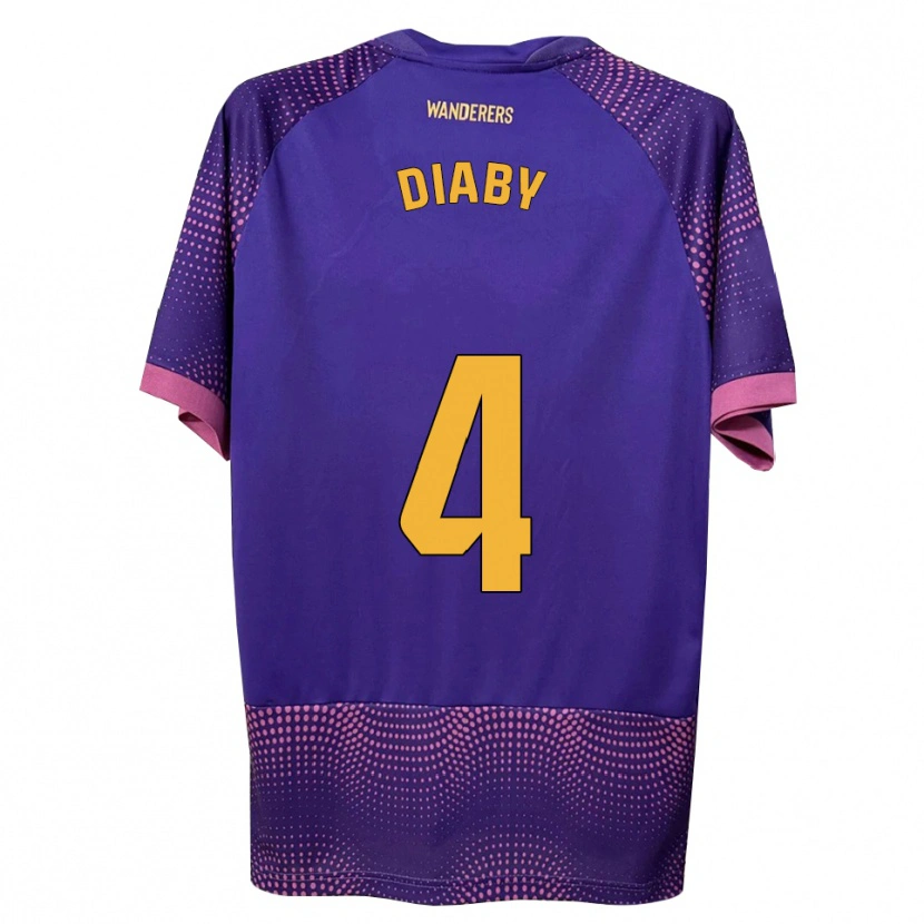 Danxen Kvinnor Bambo Diaby #4 Lila Vit Rosa Bortatröja Matchtröjor 2026/27 Tröjor T-Tröja