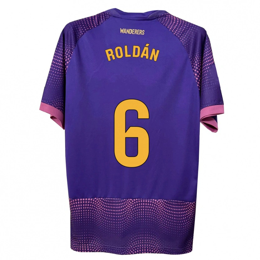 Danxen Kvinnor Luis Roldán #6 Lila Vit Rosa Bortatröja Matchtröjor 2026/27 Tröjor T-Tröja