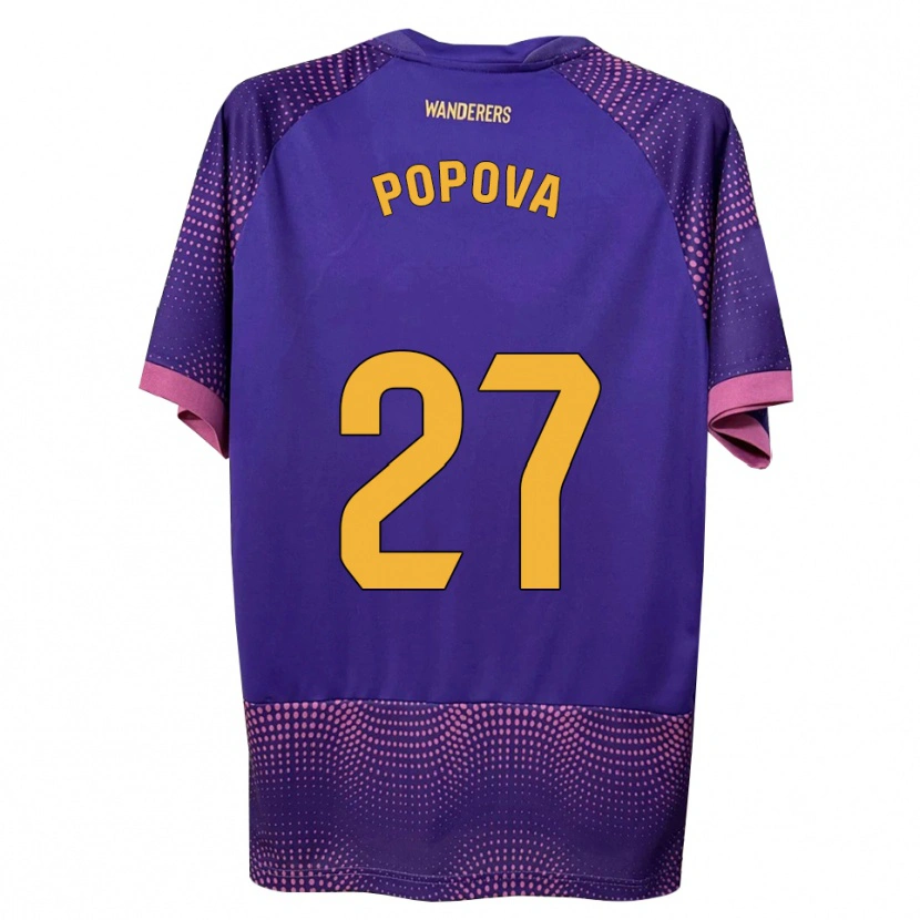 Danxen Kvinnor Ángela Popova Fedorova #27 Lila Vit Rosa Bortatröja Matchtröjor 2026/27 Tröjor T-Tröja
