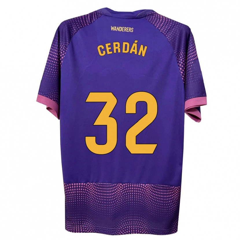 Danxen Kvinnor Pablo Cerdán #32 Lila Vit Rosa Bortatröja Matchtröjor 2026/27 Tröjor T-Tröja