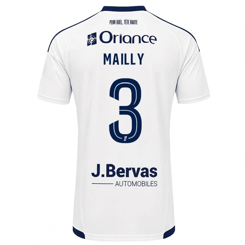 Danxen Kvinnor Evan Mailly #3 Marinblå Vit Bortatröja Matchtröjor 2026/27 Tröjor T-Tröja