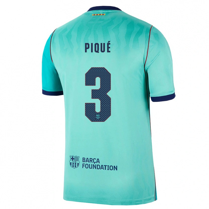 Danxen Kvinnor Gerard Pique #3 Aqua Mörk Turkosa Kunglig Blå Tredjesatsen Matchtröjor 2026/27 Tröjor T-Tröja