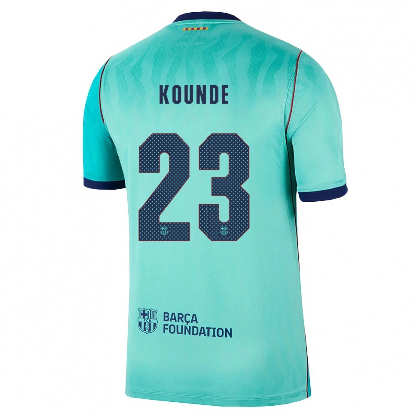 Danxen Kvinnor Jules Koundé #23 Aqua Mörk Turkosa Kunglig Blå Tredjesatsen Matchtröjor 2026/27 Tröjor T-Tröja