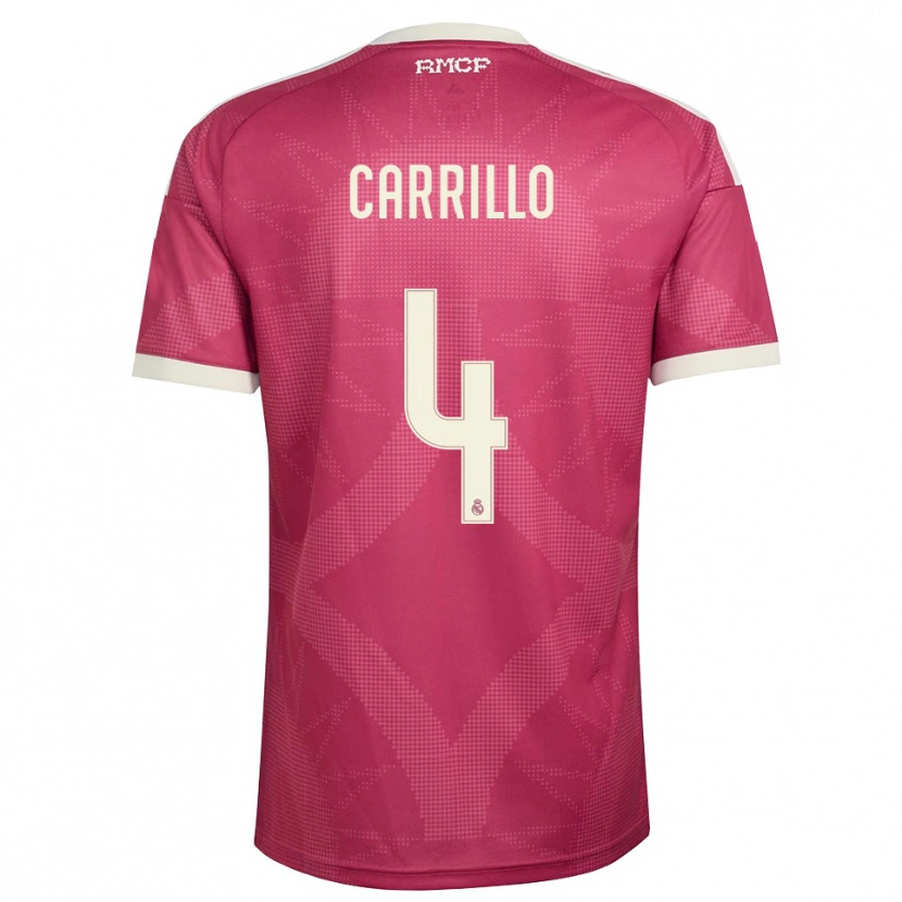 Danxen Kvinnor Alvaro Carrillo #4 Ljus Violettröd Vit Tredjesatsen Matchtröjor 2026/27 Tröjor T-Tröja