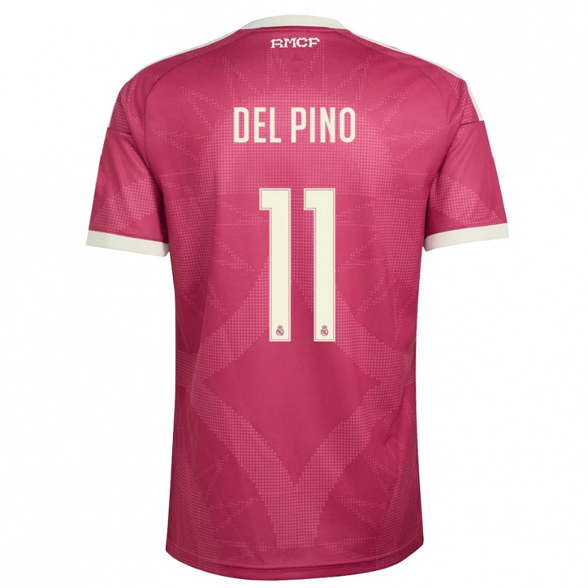 Danxen Kvinnor Santiago Del Pino #11 Ljus Violettröd Vit Tredjesatsen Matchtröjor 2026/27 Tröjor T-Tröja