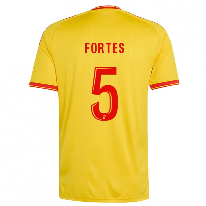 Danxen Barn Steven Fortes #5 Guld Orange Röd Hemmatröja Matchtröjor 2026/27 Tröjor T-Tröja