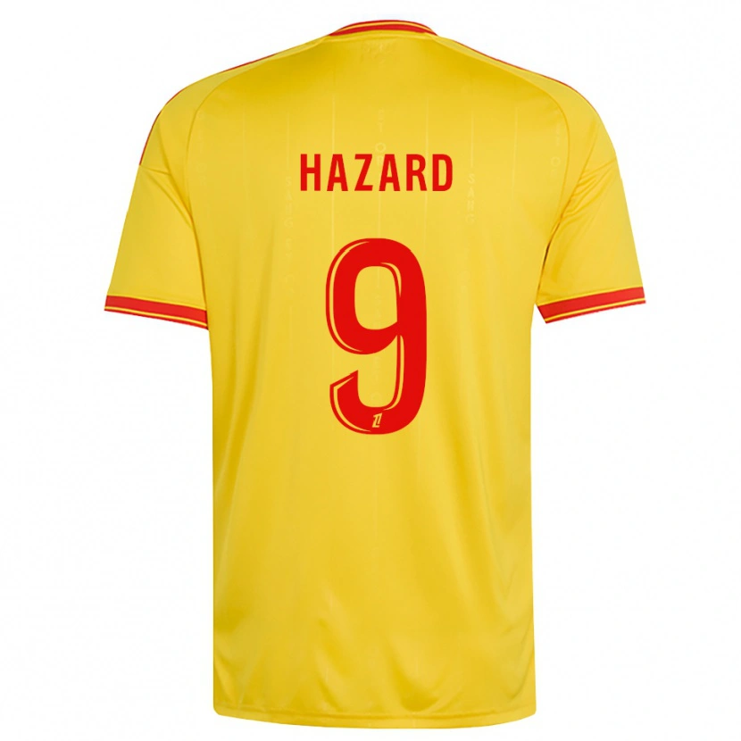 Danxen Barn Thorgan Hazard #9 Guld Orange Röd Hemmatröja Matchtröjor 2026/27 Tröjor T-Tröja