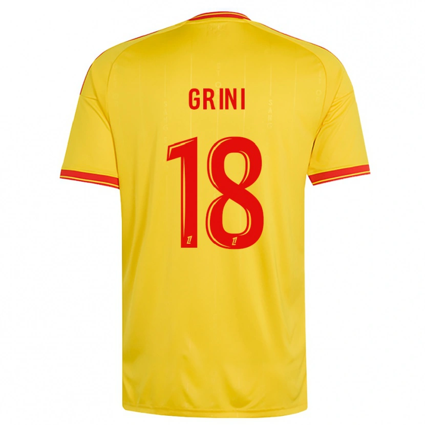 Danxen Barn Ilyes Grini #18 Guld Orange Röd Hemmatröja Matchtröjor 2026/27 Tröjor T-Tröja