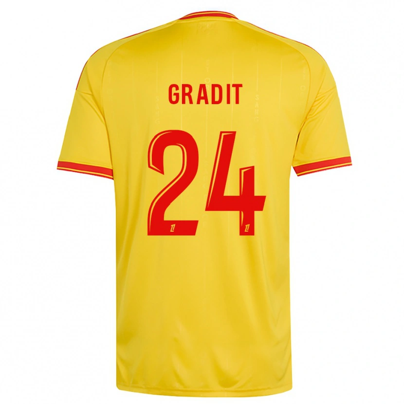 Danxen Barn Jonathan Gradit #24 Guld Orange Röd Hemmatröja Matchtröjor 2026/27 Tröjor T-Tröja