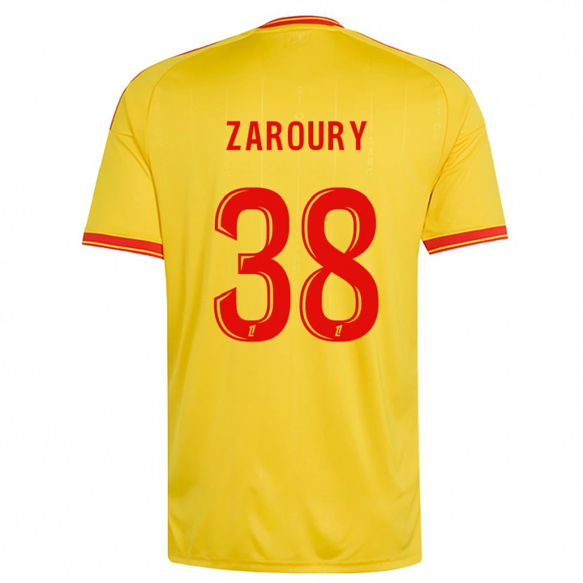 Danxen Barn Anass Zaroury #38 Guld Orange Röd Hemmatröja Matchtröjor 2026/27 Tröjor T-Tröja
