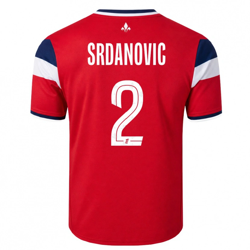 Danxen Barn Loun Srdanovic #2 Röd Vit Kunglig Blå Hemmatröja Matchtröjor 2026/27 Tröjor T-Tröja