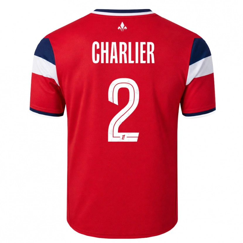 Danxen Barn Amaury Charlier #2 Röd Vit Kunglig Blå Hemmatröja Matchtröjor 2026/27 Tröjor T-Tröja
