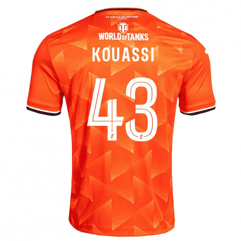 Danxen Barn Arsène Kouassi #43 Orange Vit Svart Hemmatröja Matchtröjor 2026/27 Tröjor T-Tröja