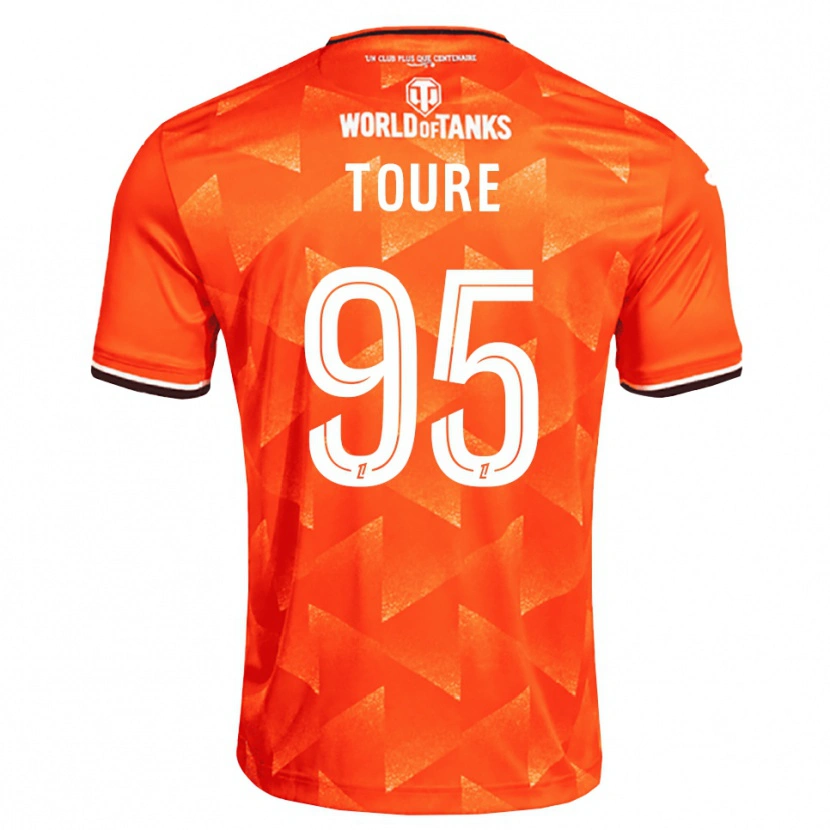 Danxen Barn Isaak Touré #95 Orange Vit Svart Hemmatröja Matchtröjor 2026/27 Tröjor T-Tröja