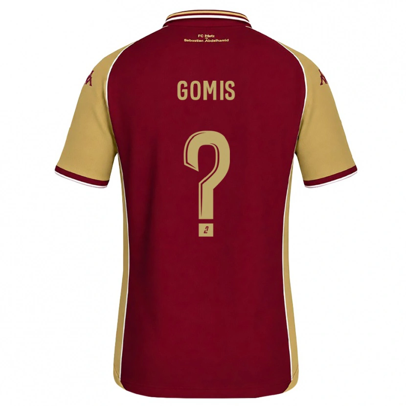 Danxen Barn Vincent Gomis #0 Guldbrun Mörkröd Hemmatröja Matchtröjor 2026/27 Tröjor T-Tröja