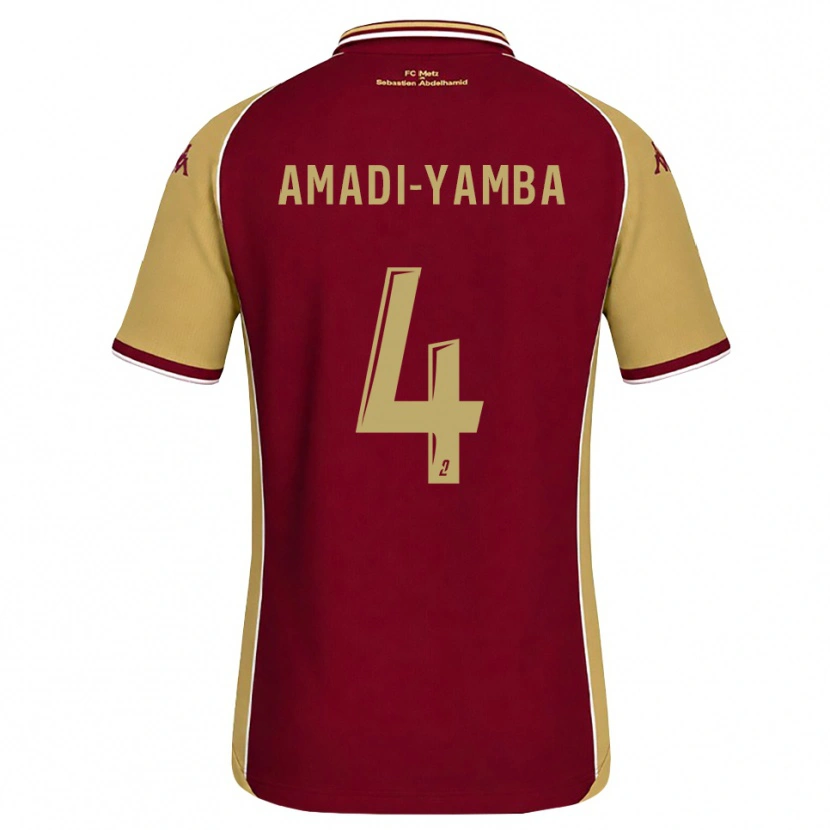 Danxen Barn Nelson Amadi-Yamba #4 Guldbrun Mörkröd Hemmatröja Matchtröjor 2026/27 Tröjor T-Tröja