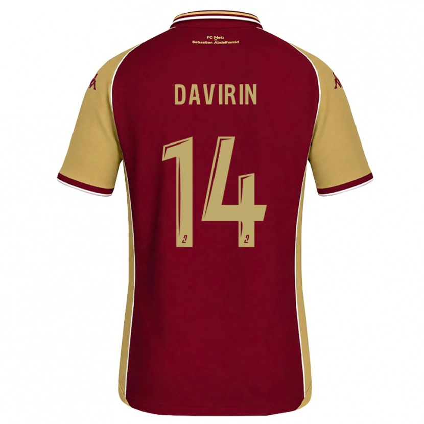 Danxen Barn Pierre-Alexandre Davirin #14 Guldbrun Mörkröd Hemmatröja Matchtröjor 2026/27 Tröjor T-Tröja