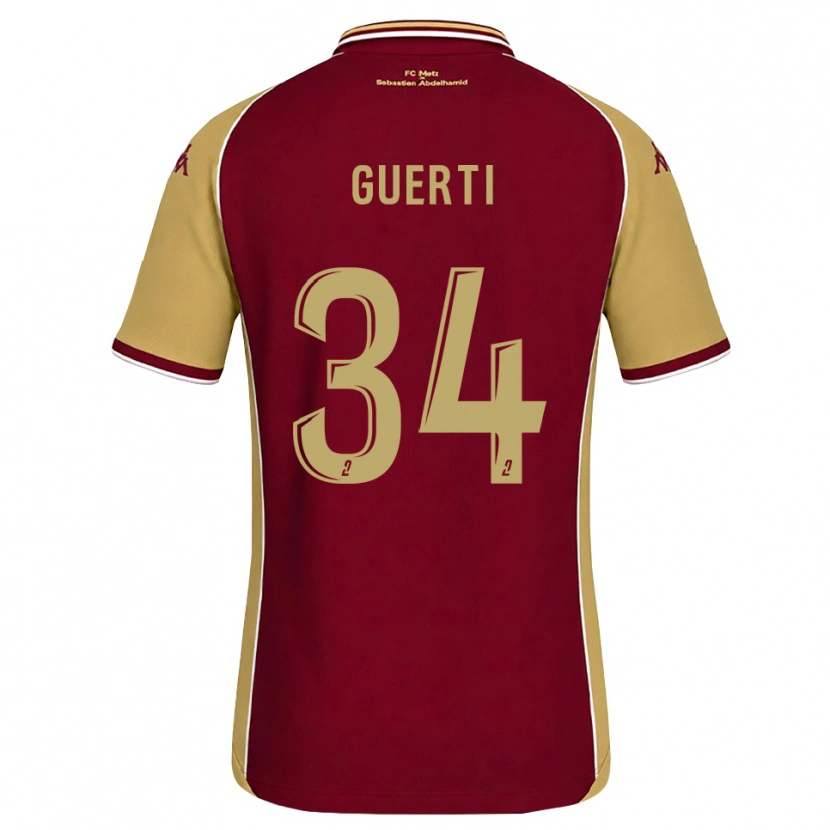 Danxen Barn Ismaël Guerti #34 Guldbrun Mörkröd Hemmatröja Matchtröjor 2026/27 Tröjor T-Tröja
