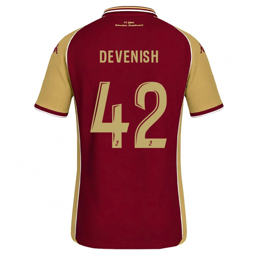 Danxen Barn Cristian Devenish #42 Guldbrun Mörkröd Hemmatröja Matchtröjor 2026/27 Tröjor T-Tröja
