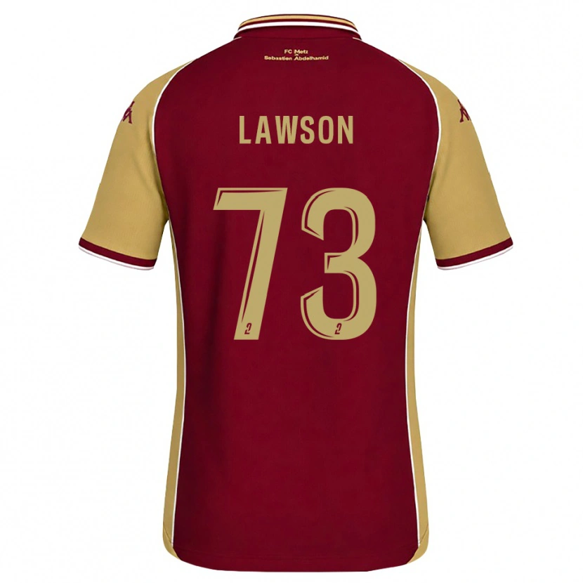 Danxen Barn Yannis Lawson #73 Guldbrun Mörkröd Hemmatröja Matchtröjor 2026/27 Tröjor T-Tröja