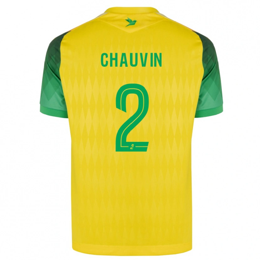 Danxen Barn Yoann Chauvin #2 Gul Grön Röd Hemmatröja Matchtröjor 2026/27 Tröjor T-Tröja