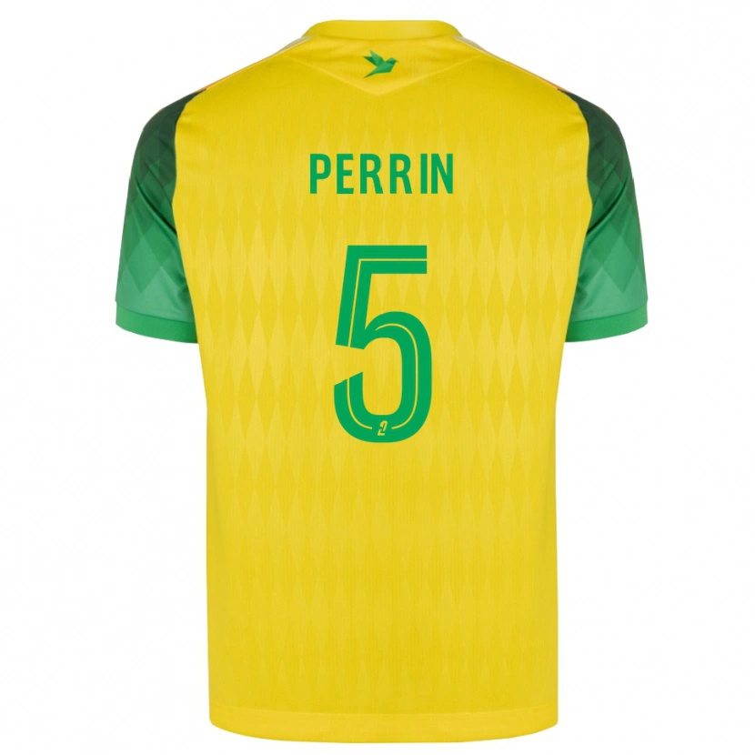 Danxen Barn Lucas Perrin #5 Gul Grön Röd Hemmatröja Matchtröjor 2026/27 Tröjor T-Tröja