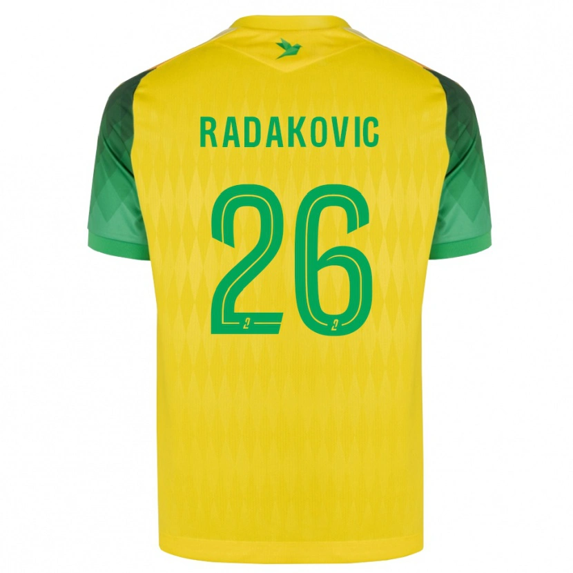Danxen Barn Uros Radakovic #26 Gul Grön Röd Hemmatröja Matchtröjor 2026/27 Tröjor T-Tröja