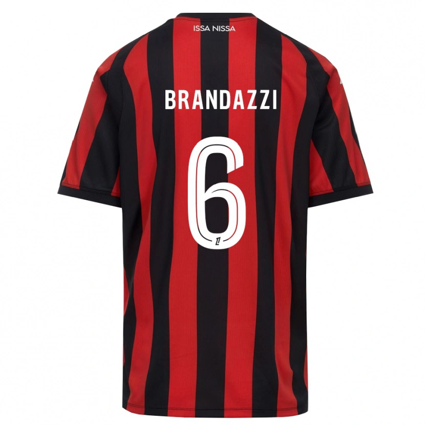 Danxen Barn Fiona Brandazzi #6 Röd Svart Vit Hemmatröja Matchtröjor 2026/27 Tröjor T-Tröja