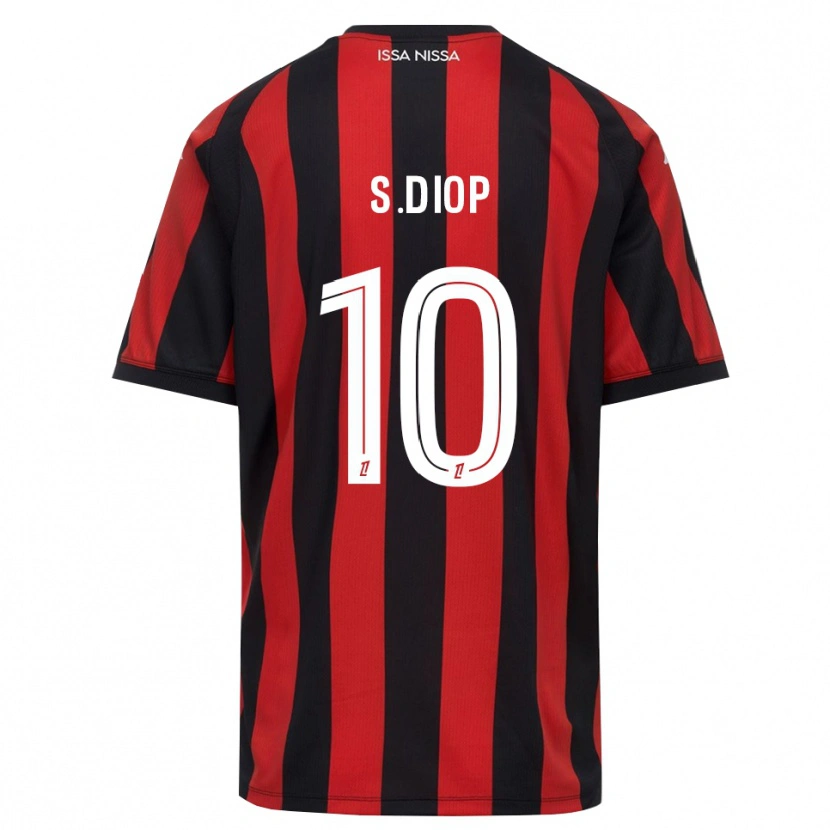 Danxen Barn Sofiane Diop #10 Röd Svart Vit Hemmatröja Matchtröjor 2026/27 Tröjor T-Tröja