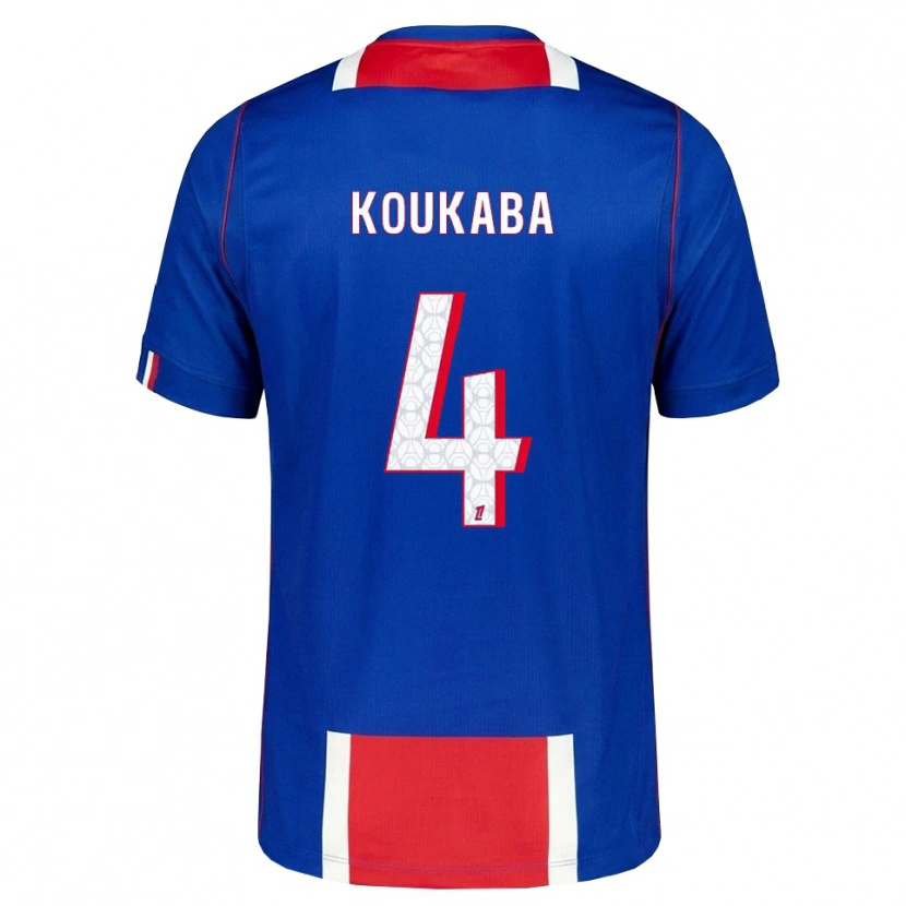 Danxen Barn Axel Koukaba #4 Röd Vit Blå Hemmatröja Matchtröjor 2026/27 Tröjor T-Tröja