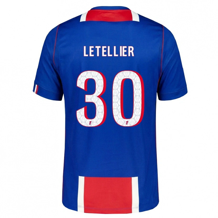 Danxen Barn Alexandre Letellier #30 Röd Vit Blå Hemmatröja Matchtröjor 2026/27 Tröjor T-Tröja