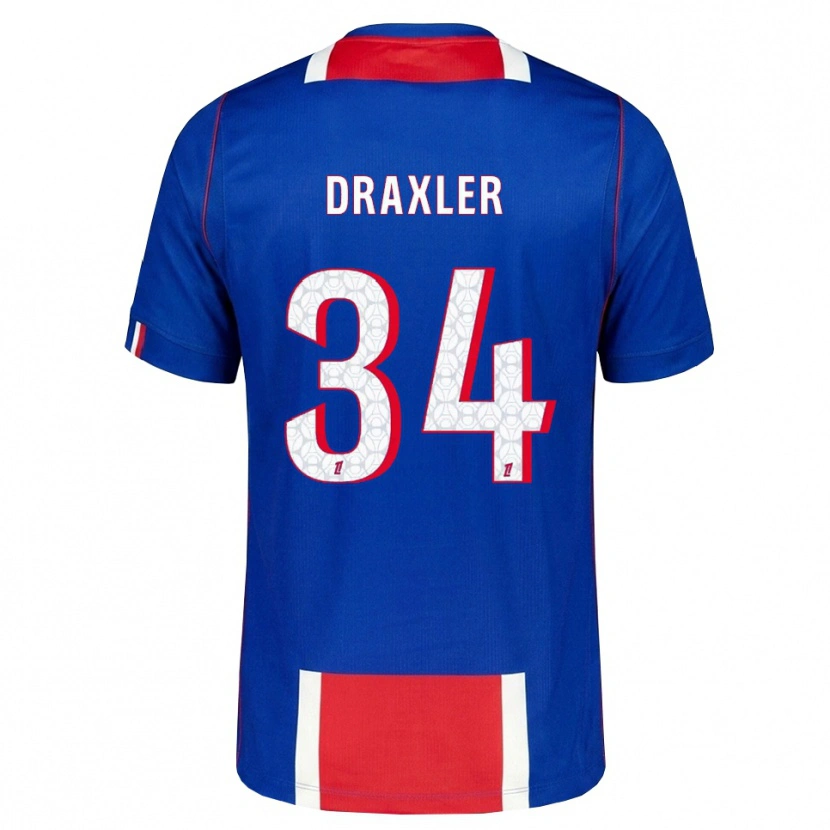 Danxen Barn Julian Draxler #34 Röd Vit Blå Hemmatröja Matchtröjor 2026/27 Tröjor T-Tröja