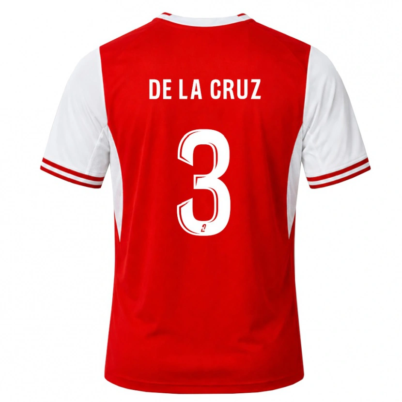 Danxen Barn Maiky De La Cruz #3 Röd Vit Hemmatröja Matchtröjor 2026/27 Tröjor T-Tröja