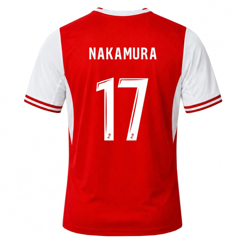 Danxen Barn Keito Nakamura #17 Röd Vit Hemmatröja Matchtröjor 2026/27 Tröjor T-Tröja